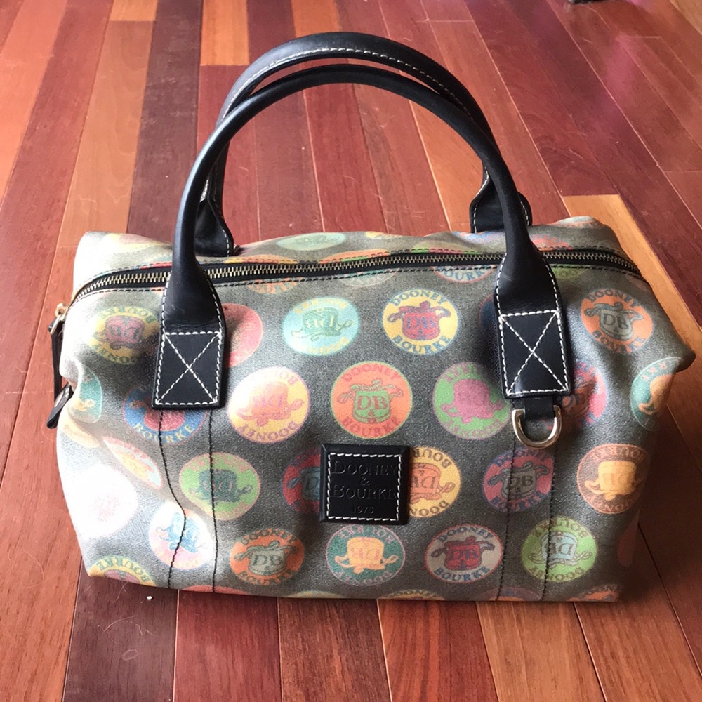 Dooney and Bourke black medallion bowler bag